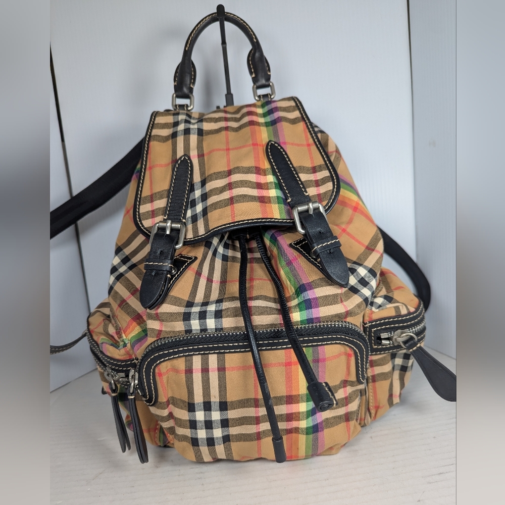 Burberry Rainbow Check Rucksack Backpack